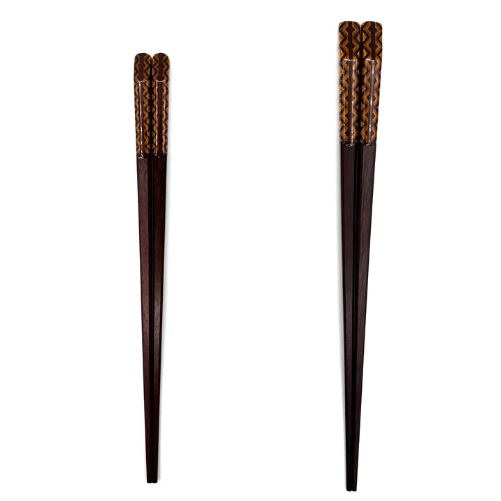 Wakasa-Nuri Square Chopsticks with Parquetry Wheat Ear Design(Engravable)