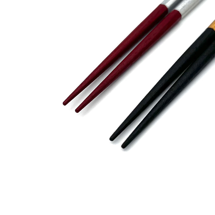 Wakasa Lacquerware Chopsticks - Black & Gold Octagonal (Engravable)