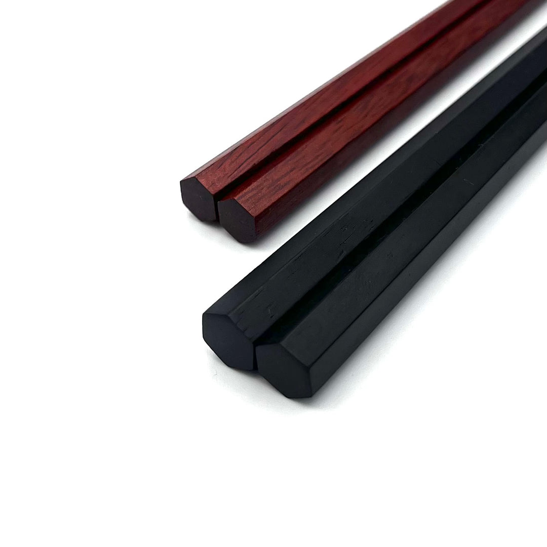 Edo-Karaki Hexagonal Pair Chopsticks - Macassar Ebony and Satine