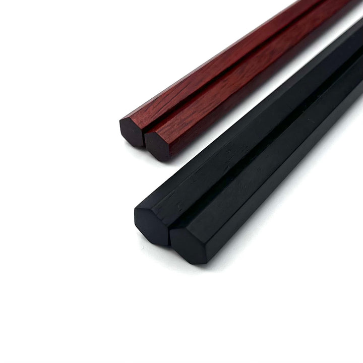 Edo-Karaki Hexagonal Pair Chopsticks - Macassar Ebony and Satine