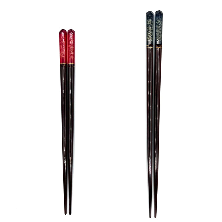 Wakasa Lacquerware Chopsticks - Pine Tree Pattern (Engravable)