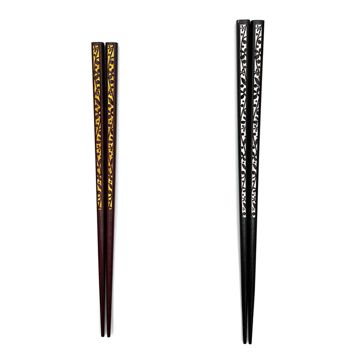 Wakasa-Nuri Floral Shadow Design Silhouette Chopsticks (Engravable)