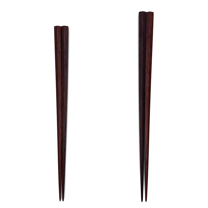 Daikokuya Hexagonal Ironwood Chopsticks with Slim Tips and Tortoiseshell Motif - Handcrafted in Tokyo
