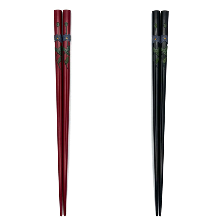 Ryukyu Lacquerware Square Clematis Chopsticks (Engravable)
