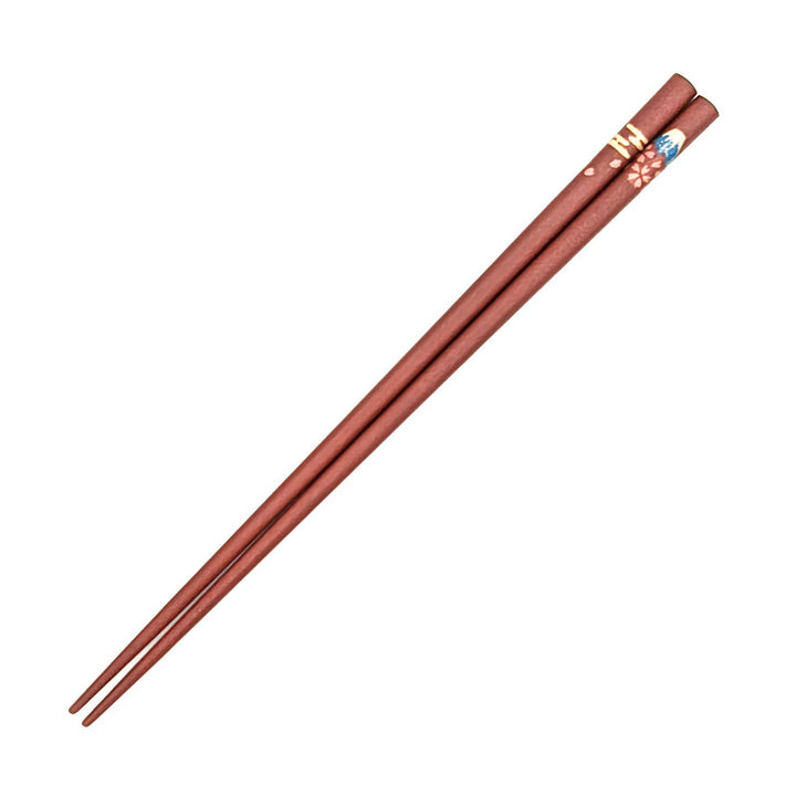 Wajima Lacquerware Slim Square Mt.Fuji Sakura Motif Chopsticks