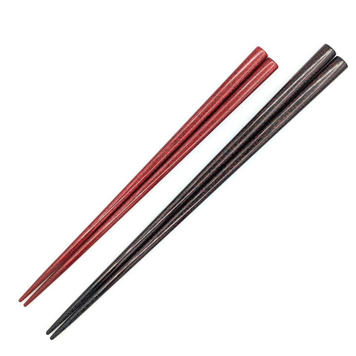 Tsugaru Lacquer Pair Chopsticks - Nanako-nuri with anti-slip grip on the chopstick tips(Engravable)