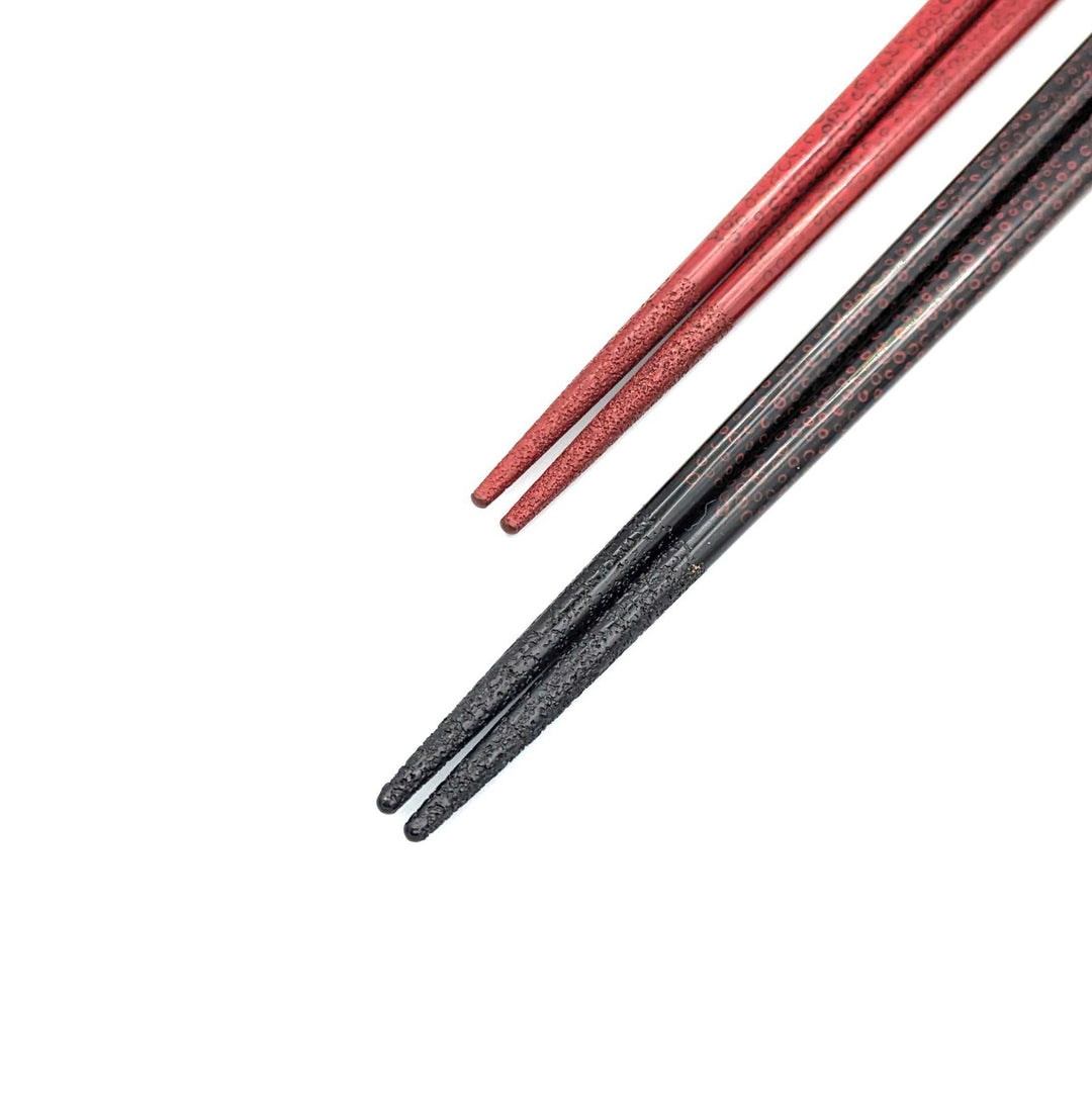 Tsugaru Lacquer Pair Chopsticks - Nanako-nuri with anti-slip grip on the chopstick tips(Engravable)