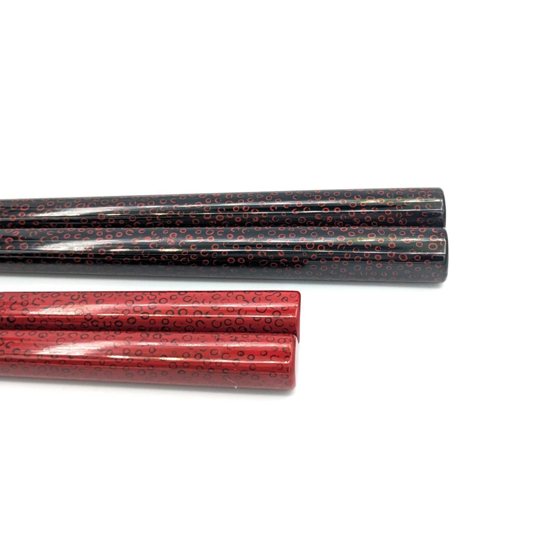 Tsugaru Lacquer Pair Chopsticks - Nanako-nuri with anti-slip grip on the chopstick tips(Engravable)