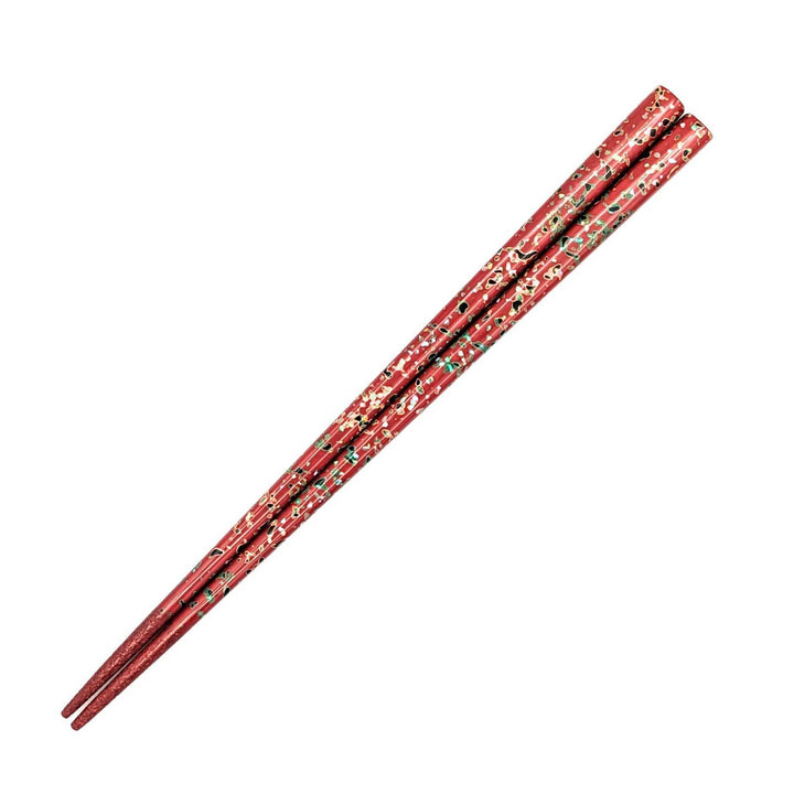 Tsugaru Lacquer Chopsticks -Shell Makie with anti-slip grip on the chopstick tips