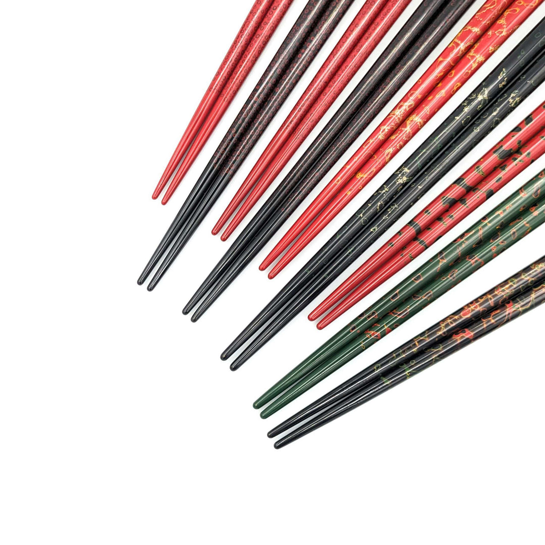 Tsugaru Lacquer Chopsticks - No anti-slip grip on the chopstick tips(Engravable)