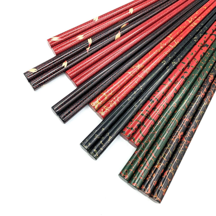 Tsugaru Lacquer Chopsticks - No anti-slip grip on the chopstick tips(Engravable)
