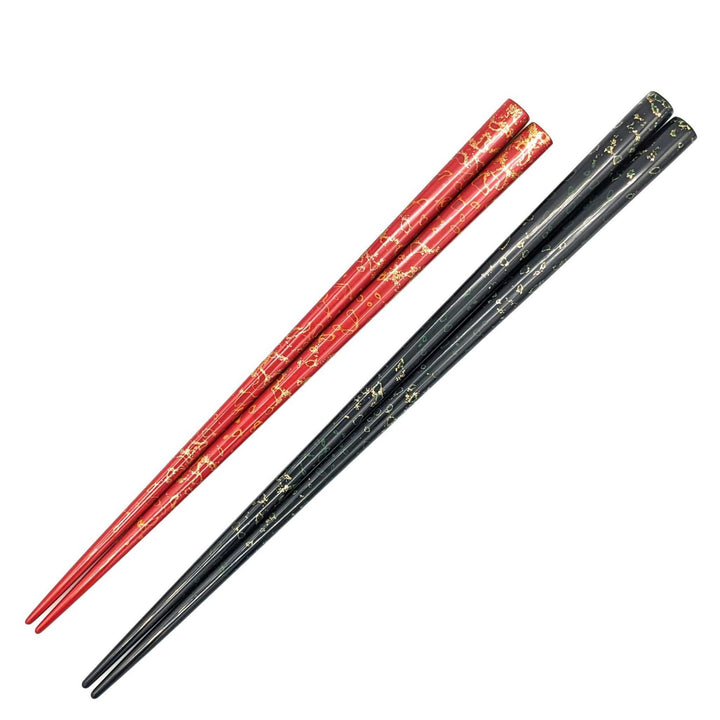 Tsugaru Lacquer Pair Chopsticks - Nashiji no anti-slip grip on the chopstick tips(Engravable)