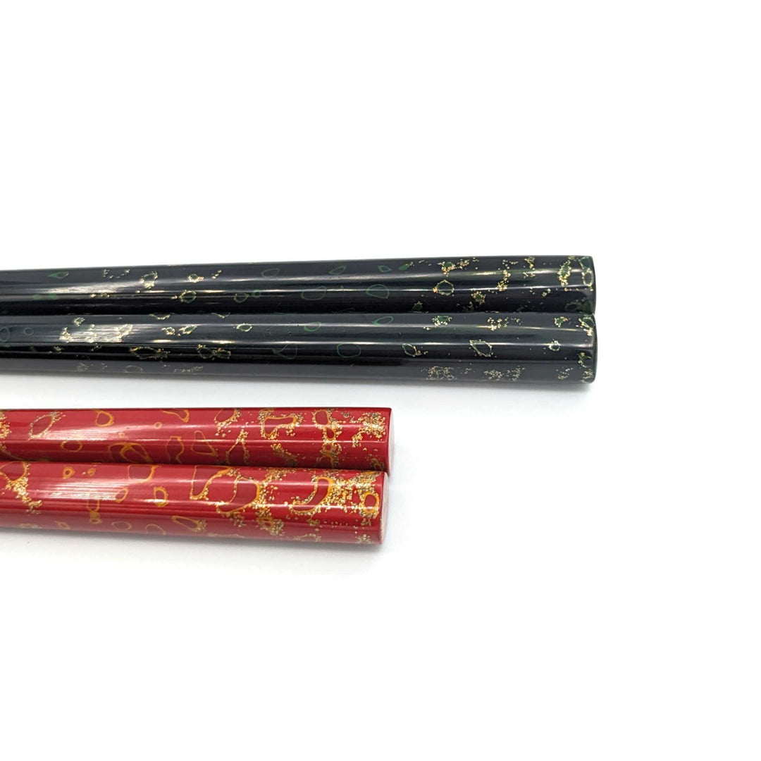 Tsugaru Lacquer Pair Chopsticks - Nashiji no anti-slip grip on the chopstick tips(Engravable)