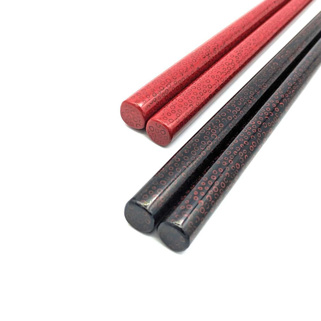 Tsugaru Lacquer Pair Chopsticks - Nanako-nuri no anti-slip grip on the chopstick tips(Engravable)