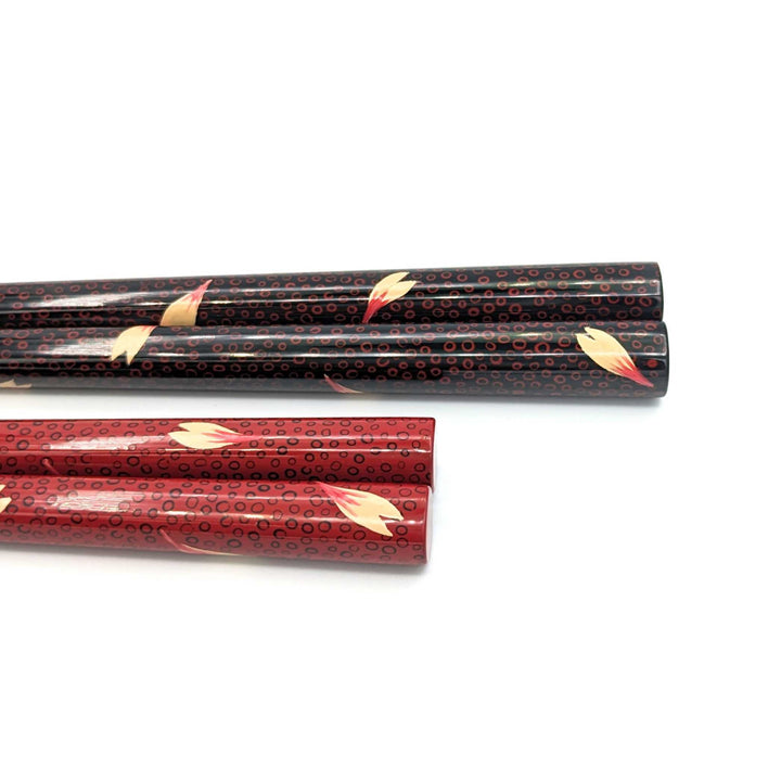 Tsugaru Lacquer Pair Chopsticks - Nanako-nuri with Sakura Makie(Engravable)