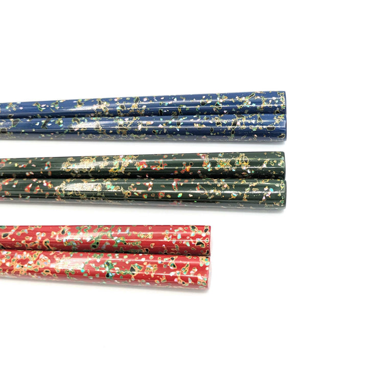 Tsugaru Lacquer Chopsticks -Shell Makie no anti-slip grip on the chopstick tips