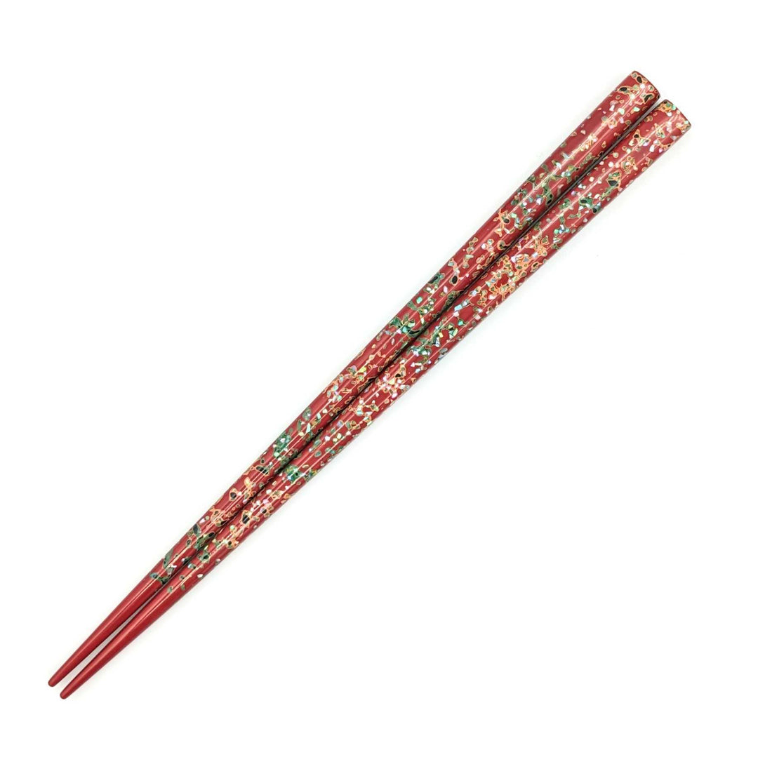 Tsugaru Lacquer Chopsticks -Shell Makie no anti-slip grip on the chopstick tips