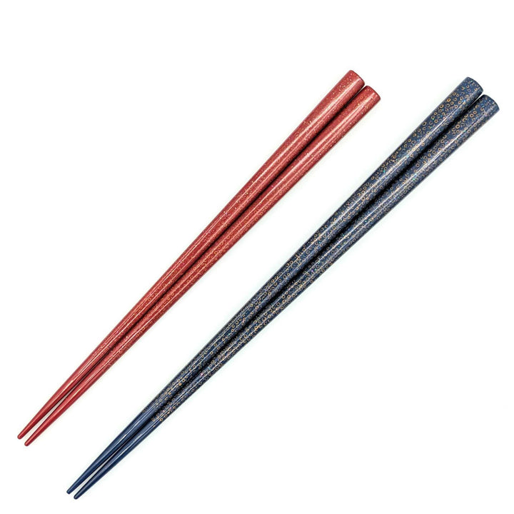 Tsugaru Lacquer Pair Chopsticks -Shell Makie with Nanako-nuri Finish