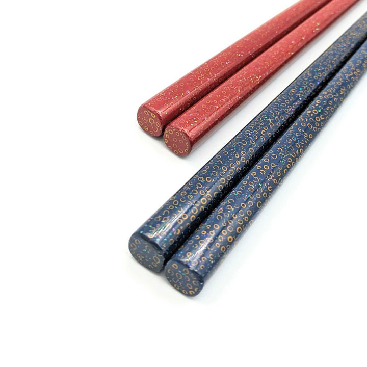 Tsugaru Lacquer Pair Chopsticks -Shell Makie with Nanako-nuri Finish