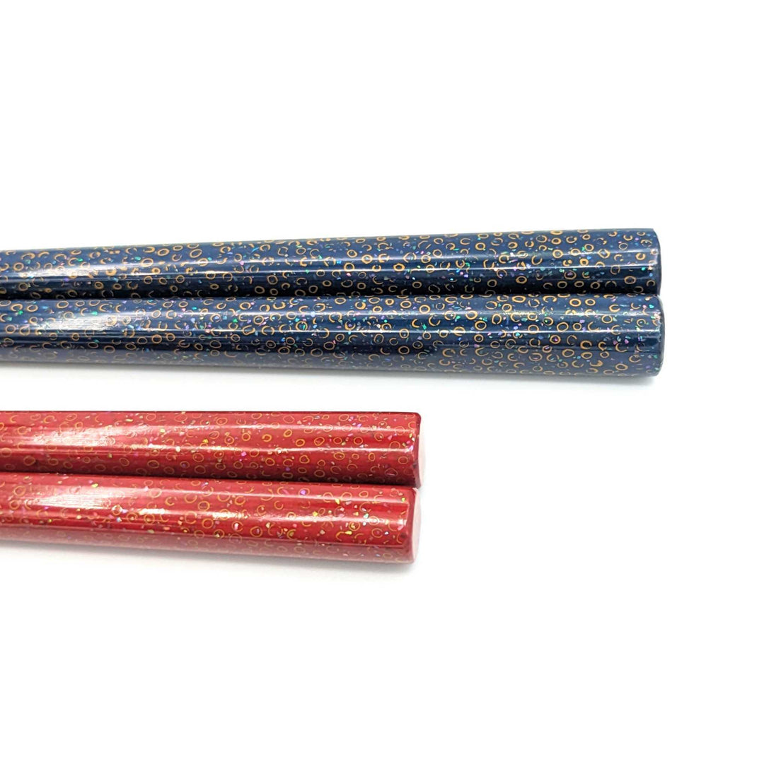 Tsugaru Lacquer Pair Chopsticks -Shell Makie with Nanako-nuri Finish