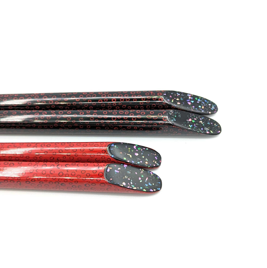 Tsugaru-Nuri Top-Shaved Raden Lacquered Pair Chopsticks (Engravable)
