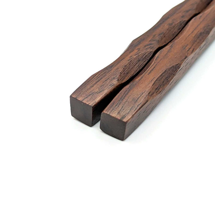 Ebony Wooden Chopsticks - Non-Slip Square Tips (Engravable)