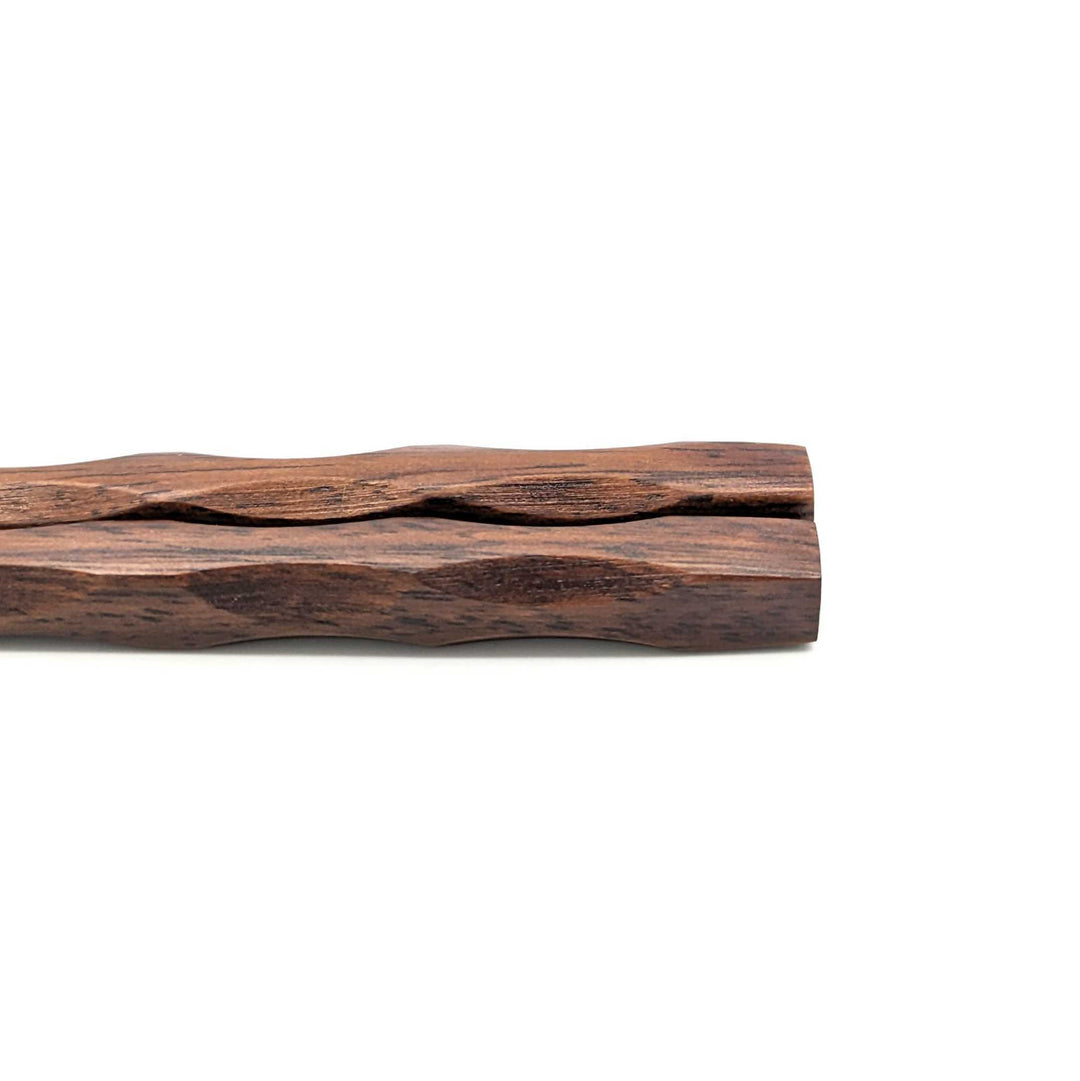Ebony Wooden Chopsticks - Non-Slip Square Tips (Engravable)