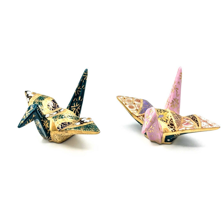 Kyo Ware Origami Crane Chopstick Rest – Hand-Painted Kyoto Ceramic