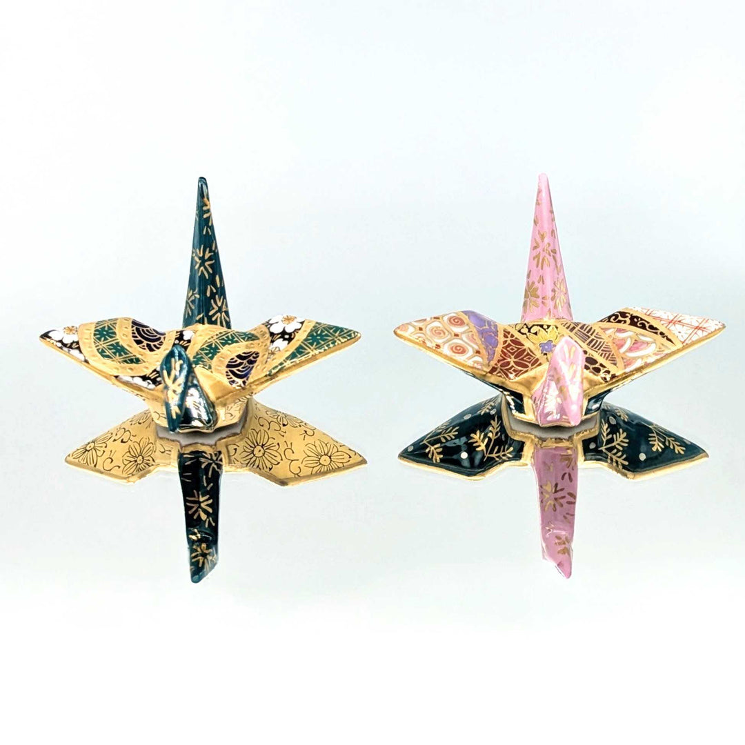 Kyo Ware Origami Crane Chopstick Rest – Hand-Painted Kyoto Ceramic
