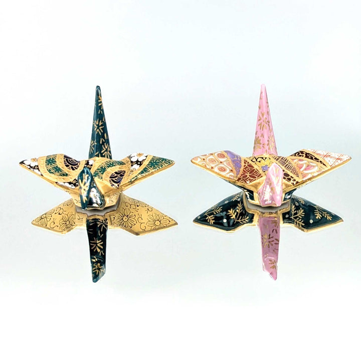 Kyo Ware Origami Crane Chopstick Rest – Hand-Painted Kyoto Ceramic