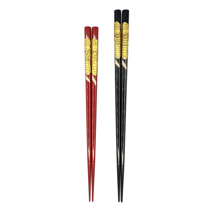 Ryukyu Lacquerware Square Dragon Head Chopsticks (Engravable)