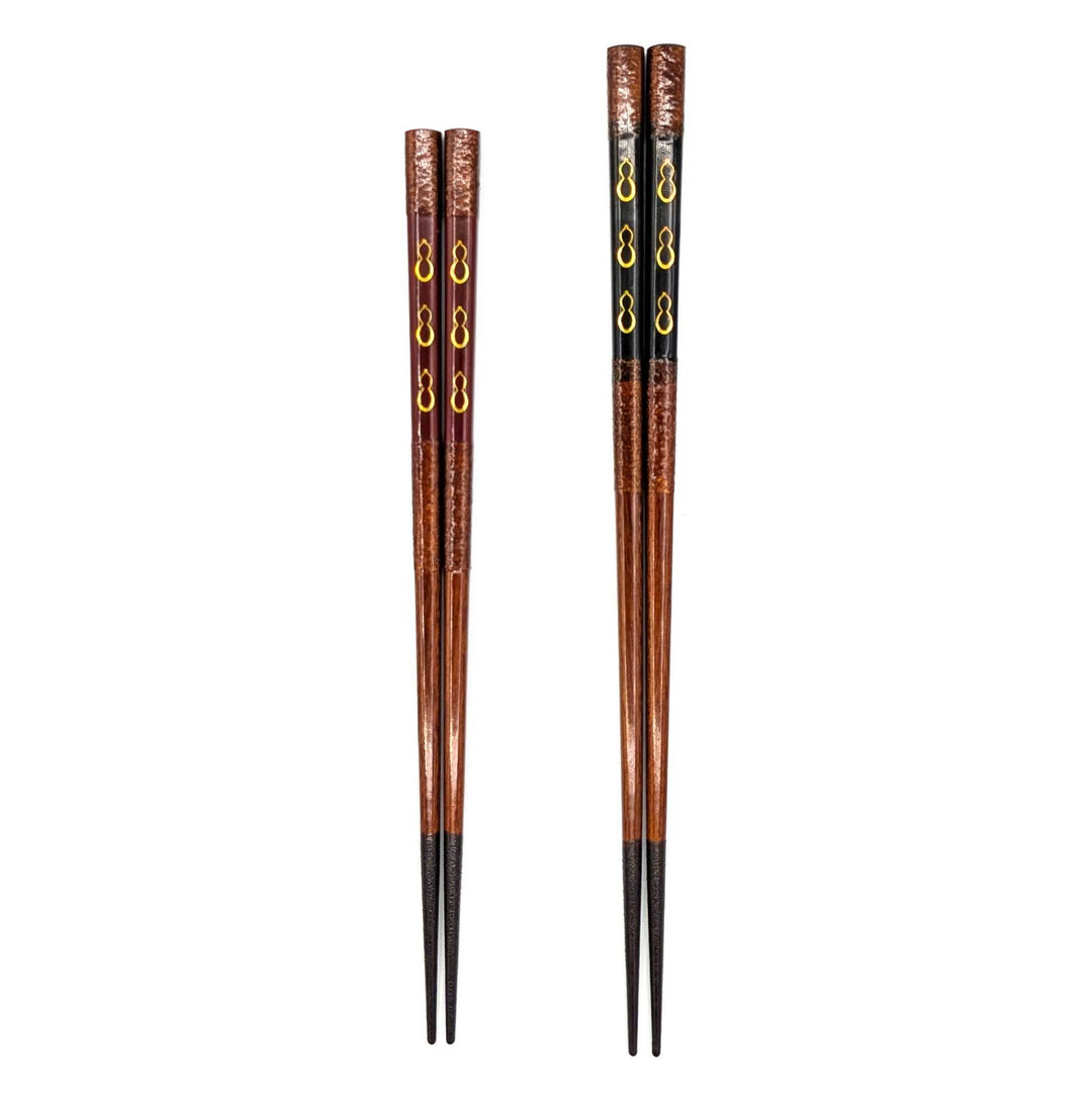 Wakasa Lacquer Chopsticks – Six Lucky Gourds (Hyotan)(Engravable)