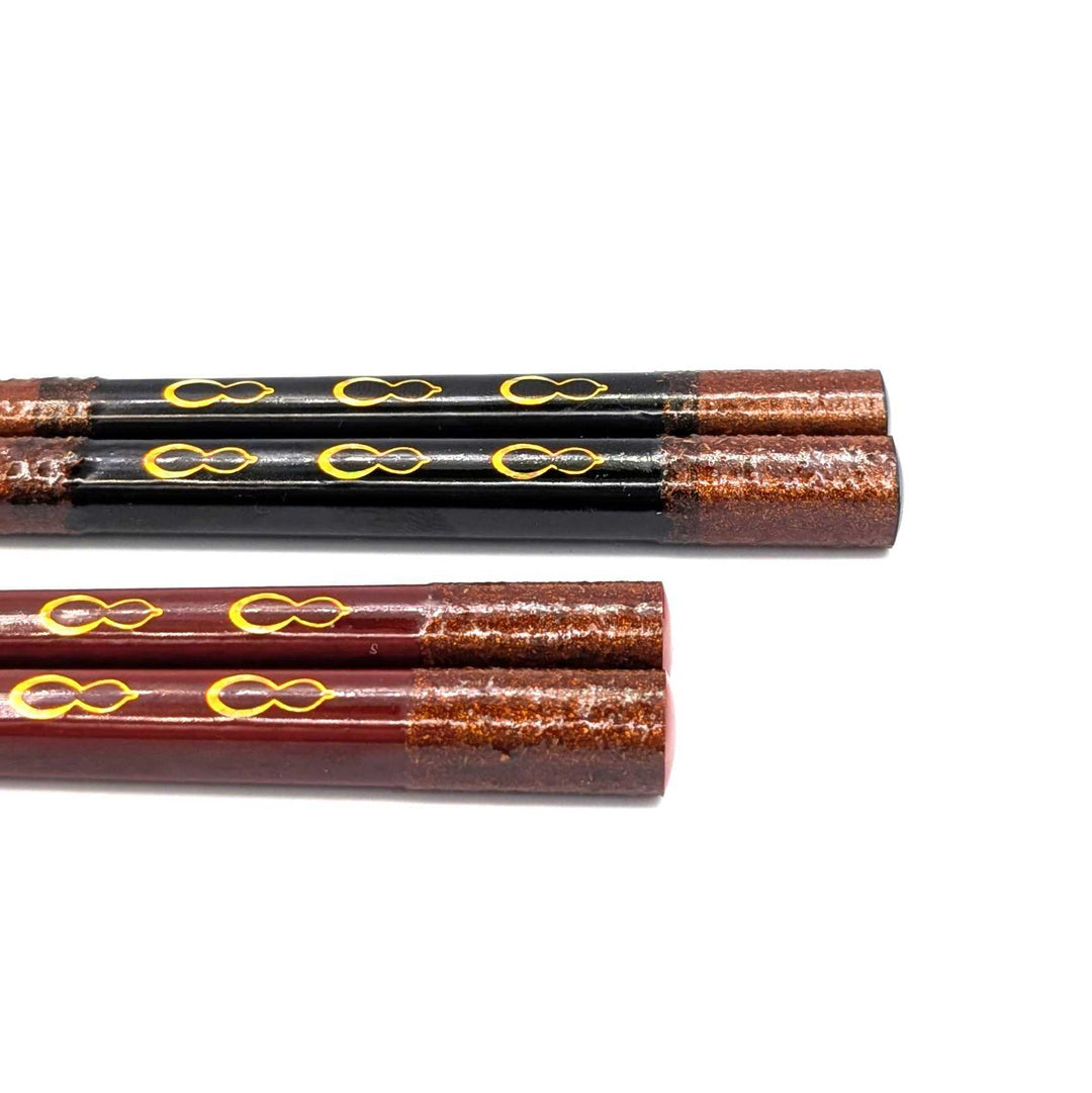 Wakasa Lacquer Chopsticks – Six Lucky Gourds (Hyotan)(Engravable)