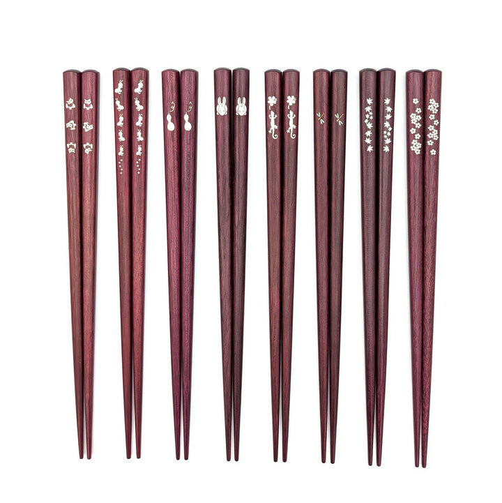 Shell Inlay Chopsticks -A variety of Japanese motifs (Engravable)