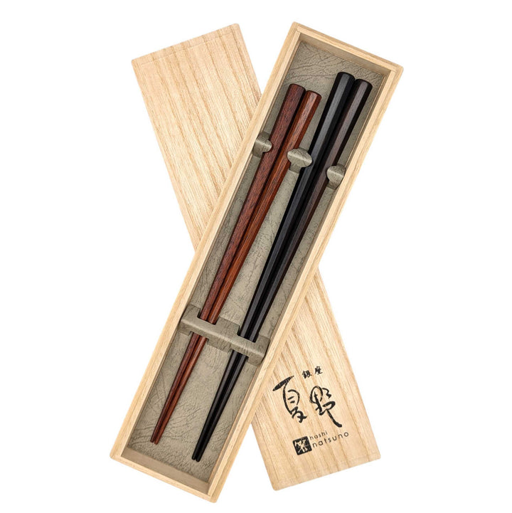 Kyoto Octagonal Striped Ebony & Satinwood Chopsticks Gift Set