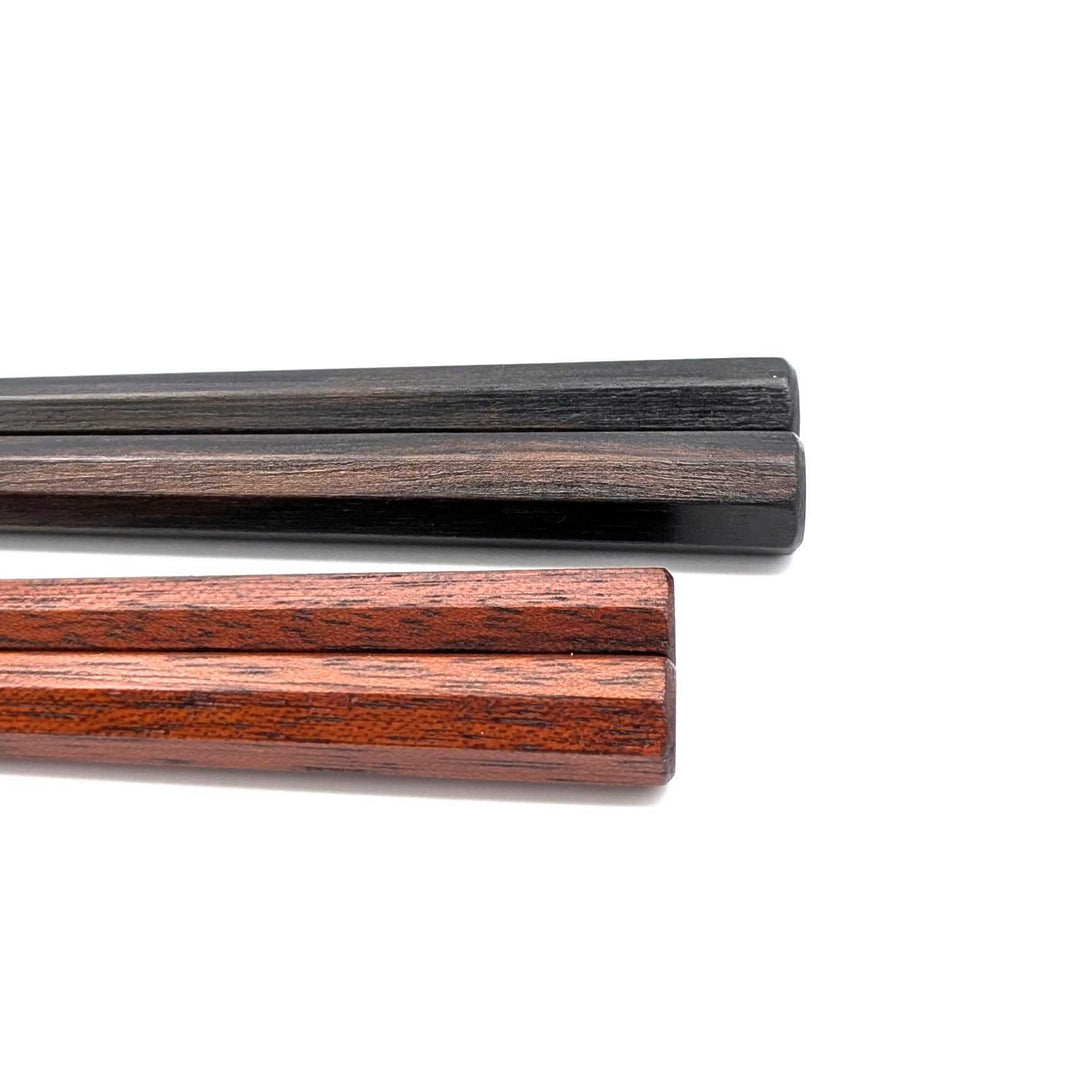 Kyoto Octagonal Striped Ebony & Satinwood Chopsticks Gift Set