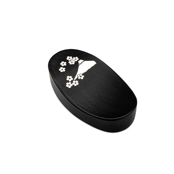Ebony Chopstick Rest with Mother-of-Pearl Inlay – Auspicious Japanese Motifs