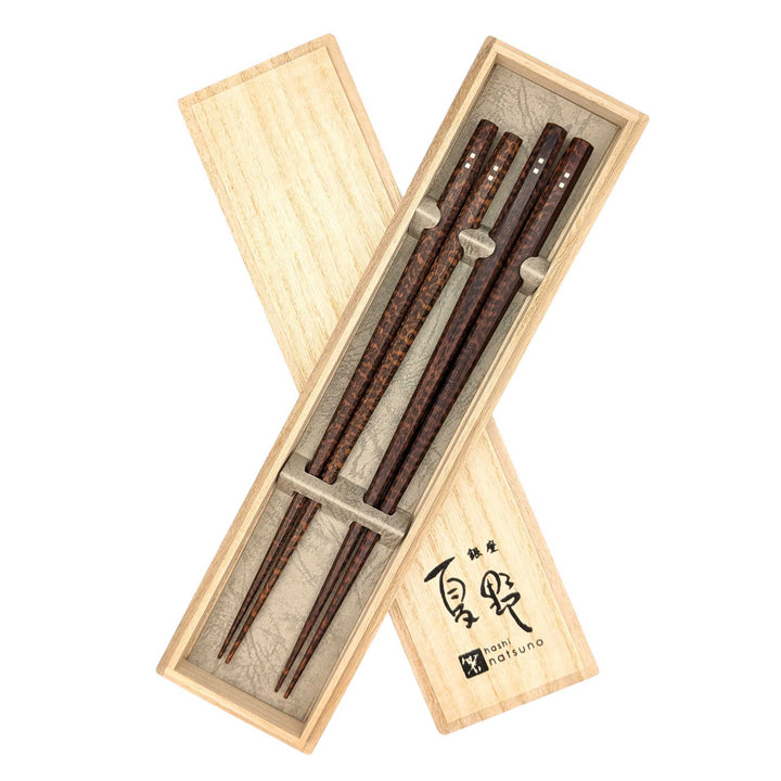 Niigata Wooden Chopsticks: 16-Sided Snakewood Chopsticks set in a wooden box